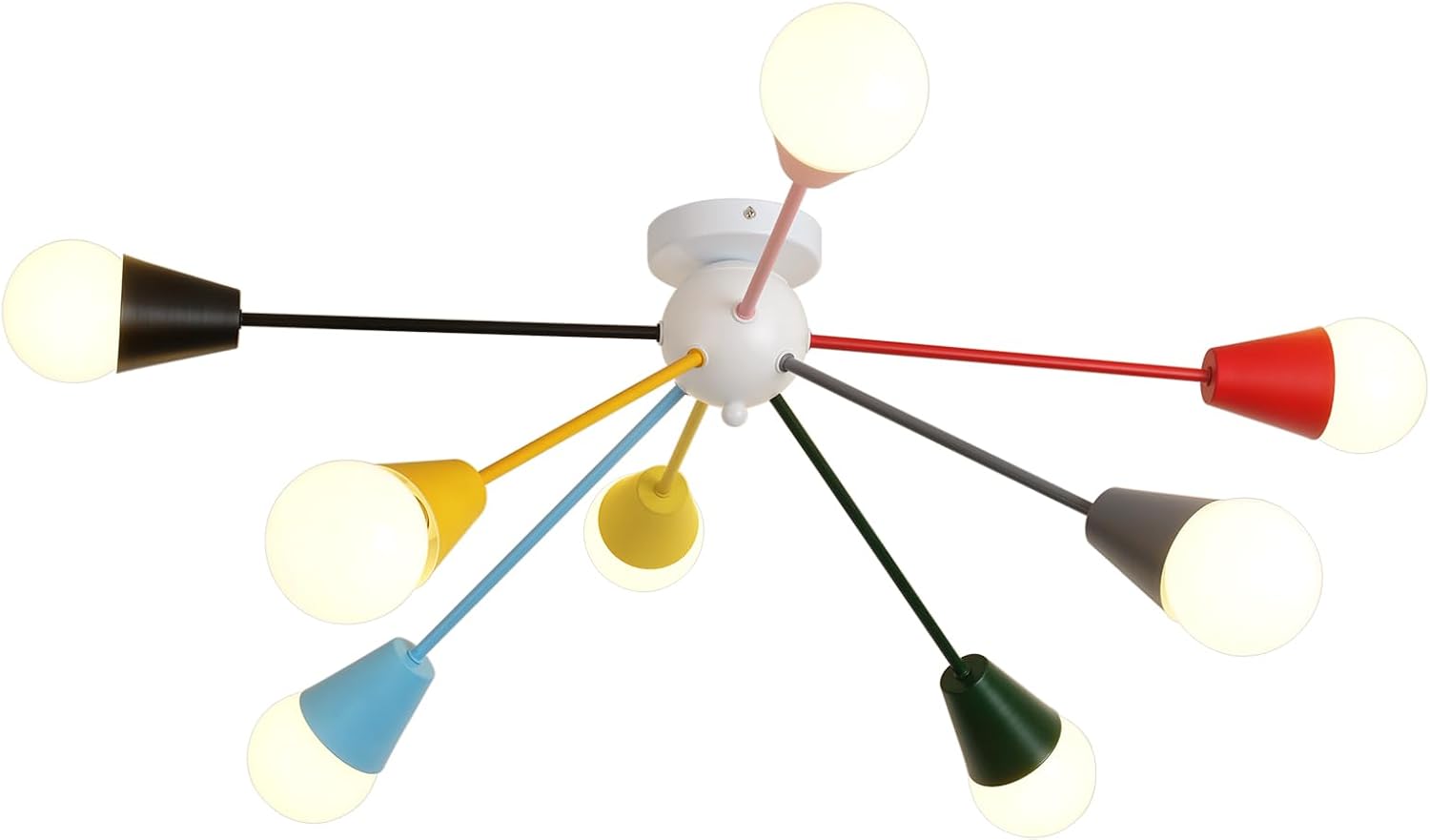 Zoryata 33 Inch Colorful Sputnik Semi Flush Mount Ceiling Light