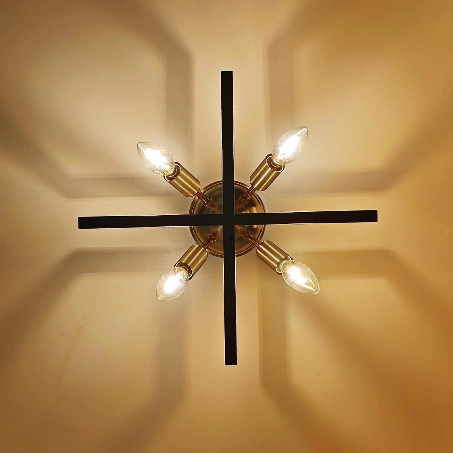 Zoryata 4-Light Industrial Semi Flush Mount Ceiling Light